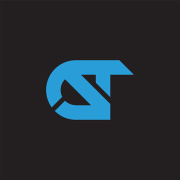 letter cst simple geometric linear logo vector