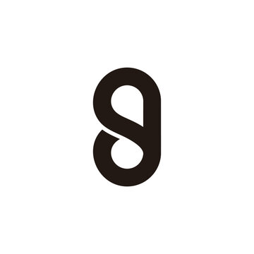 letter sj simple linked geometric lines logo vector