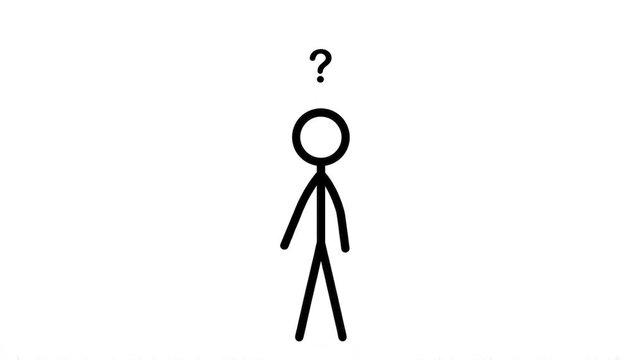 Animated Stick Figure Confused Scratching Head Question Concept