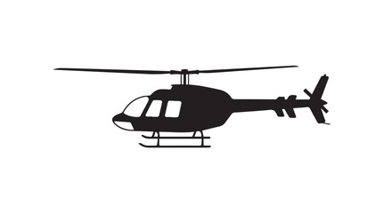Fototapeta premium Vactors Helicopter silhouette icon. Flying chopper vector symbol. Black rotorcraft outline. Transport aviation illustration for logo or landing page. EPS