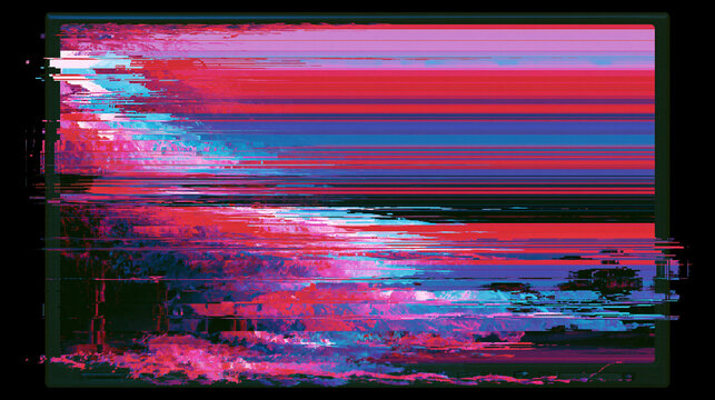 Retro television displaying vivid RGB signal distortion