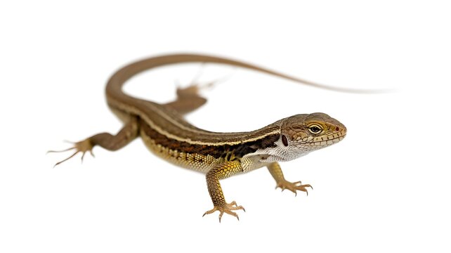 Small brown lizard reptile crawling actively wildlife desert or garden fauna creature isolated on transparent background 