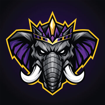 Elephant Esports Mascot Logo Vector Illustration