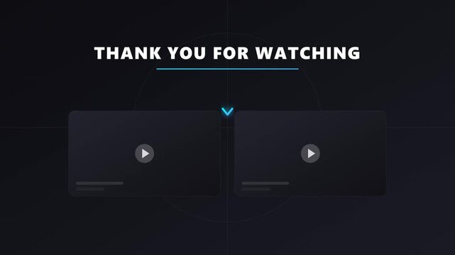 Minimalist Video Outro End Screen with Thank You Text and Placeholder Frames for Content Promotion