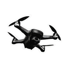 Fototapeta premium PNG Futuristic drone technology illustration.