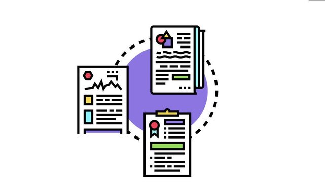 Business reporting structure icon concept corporate analysis managing financial strategy and developing data documentation, organizing company performance for efficient management