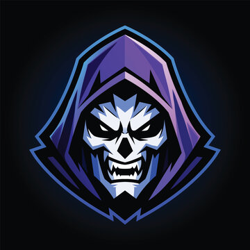Dark Warrior Skull Mascot Logo Esports Vector Illustration