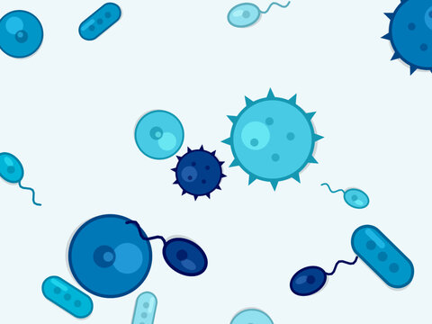 Microbe Cells Scattered Biology Background Pattern