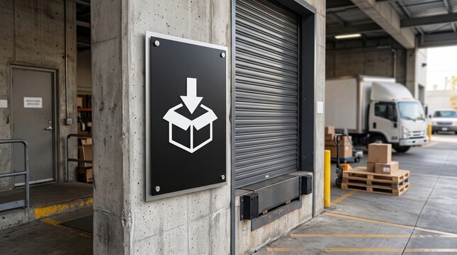 Warehouse loading dock receiving sign