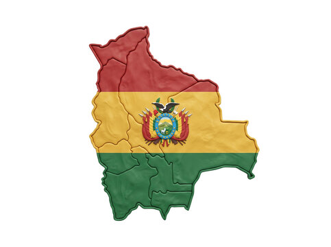 Bolivia map flag clay design for south american geography.
