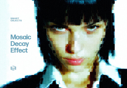 Mosaic Decay Effect For Poster And Social Media Design