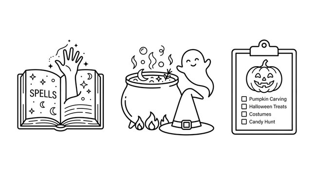 Preparing for a spooky halloween spellbooks cauldrons and pumpkin planning are key