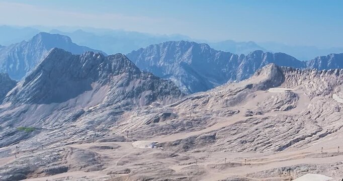 Hikers on Zugspitze via ferrata on the Gatterl route