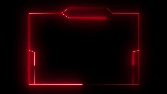 Neon Futuristic Live Stream Webcam Overlay Frame on Black Background