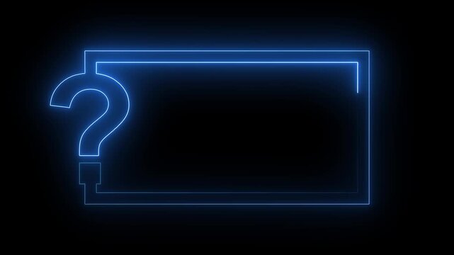 Neon Question Mark Frame Animation on Black Background