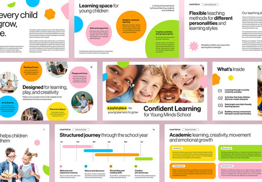 Children's Learning Presentation Template for Kid's Education, Kindergarten & School Themed Decks