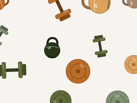 Colorful Dumbbell Kettlebell Fitness Club Background