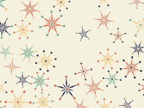 Vintage 1950s Sputnik Stars Scattered Design