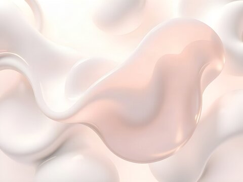 Translucent Pastel Liquid Glass Forms in Aqua Peach and Lavender Abstract Background