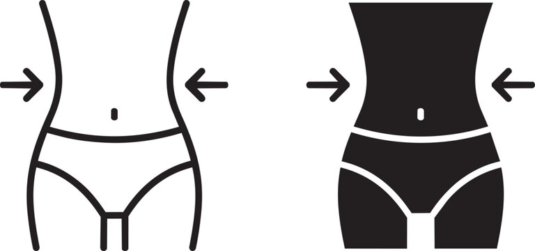 Weight loss icon line and solid style vector illustration