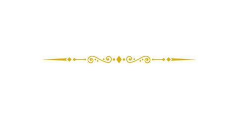 Elegant gold vintage decorative divider isolated on transparent background © TawfikStock