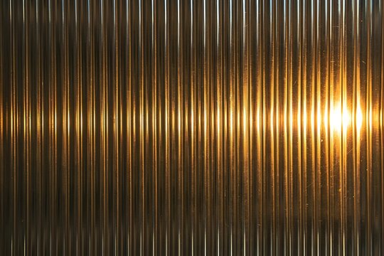Golden Metallic Vertical Lines with Glowing Light &ndash; Abstract Luxury Texture Background