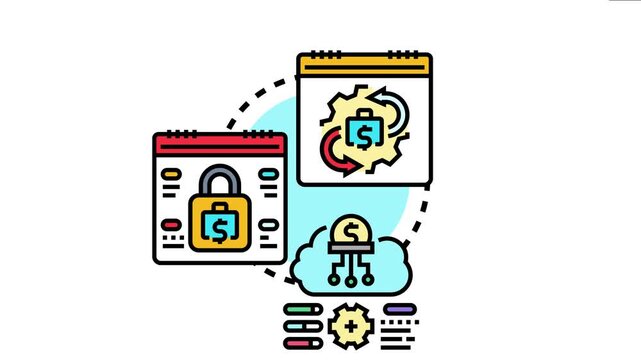 Overhead expenses abstract concept, recurring financial costs, secure payment management, and cloud computing solutions for enterprise budget planning and optimization