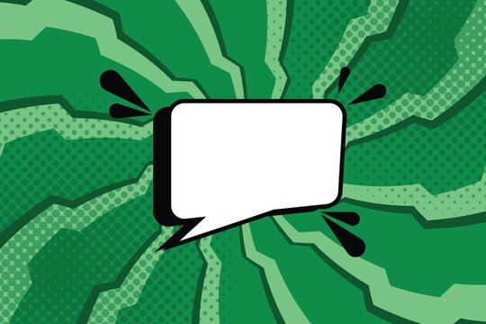 Green comic background empty explosion callout bubble