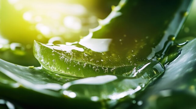 fresh aloe vera gel being applied to healthy, radiant skin generative ai