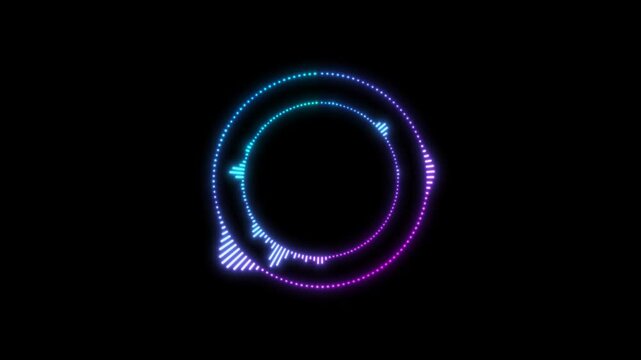 Circular waveform neon spectrum frequency animation video