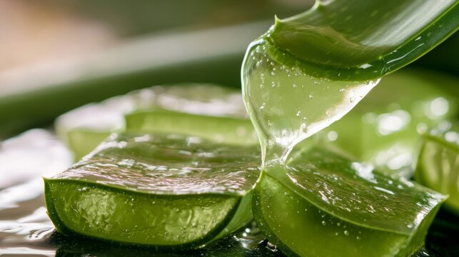 fresh aloe vera gel being applied to healthy, radiant skin generative ai