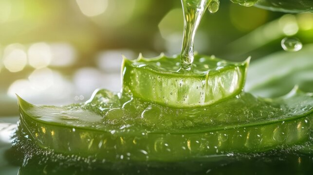 fresh aloe vera gel being applied to healthy, radiant skin generative ai