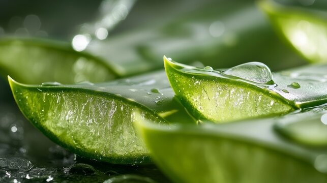 fresh aloe vera gel being applied to healthy, radiant skin generative ai