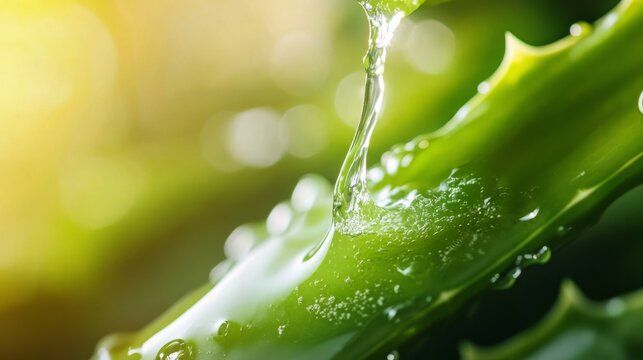 fresh aloe vera gel being applied to healthy, radiant skin generative ai