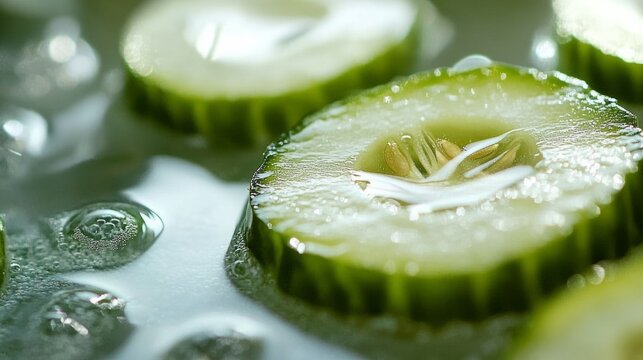 fresh cucumber slices, spa treatment; generative ai