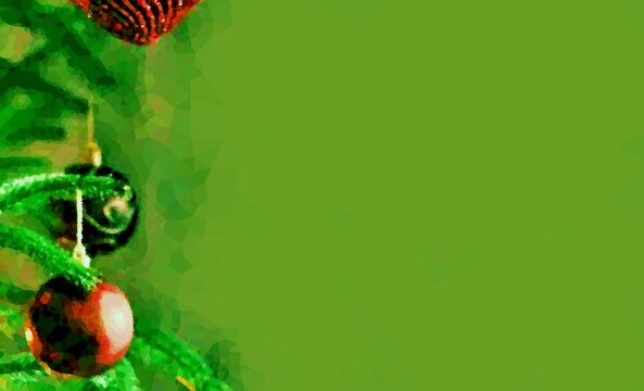 christmas, bauble, ornament, pine, green background