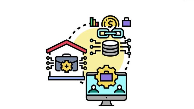 Business administration providing interconnected digital network solutions, managing data, and ensuring efficient operation for organizational success and professional collaboration