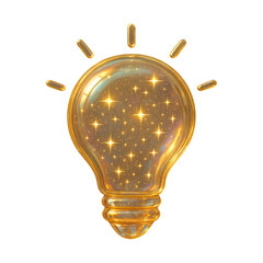 Naklejka premium PNG Glowing golden lightbulb illustration
