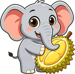 Obraz premium Elephant Character Funny Cute Draw Vector Icon Animation Full Colors Imagine Cartoon Sketch