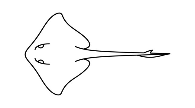 Minimalist Stingray Line Art Vector