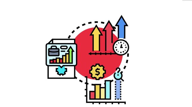 Business metrics spreadsheet icon data analysis, financial growth, and market research concepts with charts, graphs, and performance indicators