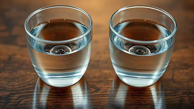 Two glass cups of water, a drop of ink causes ripples in both simultaneously.