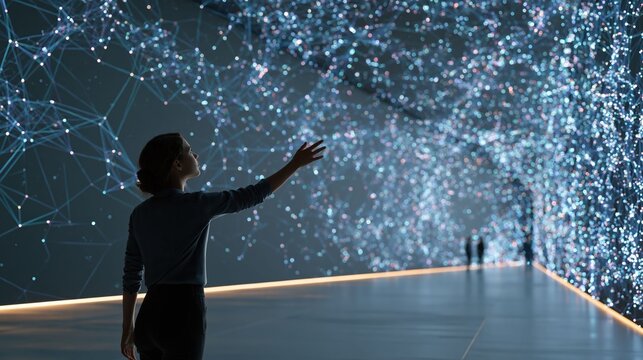 A medical professional analyzes a futuristic healthcare data interface where science, medicine, and digital technology merge to support innovation research.