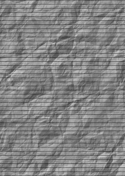 Large halftone crumpled note paper texture with a transparent background