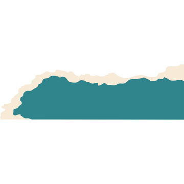 Abstract ripped paper edge in teal and beige for creative collage projects