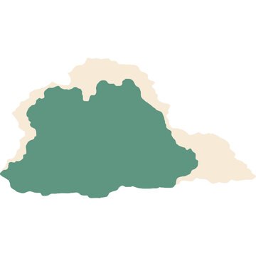 Minimalist abstract organic green torn paper shape illustration