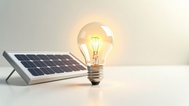 Sustainable Energy LED Bulb Next to Incandescent Light