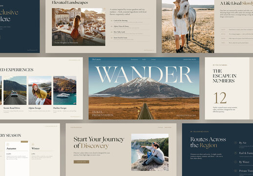 Travel Presentation Template for Travel Agent, Itinerary Layout, Hotel & Tour Guide Agency Brochures