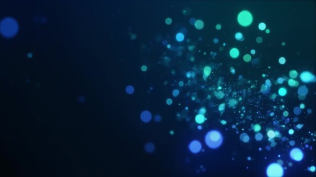 Glowing Electric Blue Bokeh Particles Soft Floating Motion Loop