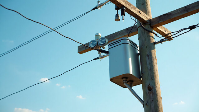 Renewable Energy Transition Pole with Copy Space